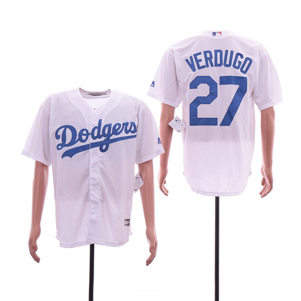 Men Los Angeles Dodgers #27 Verdugo White Game MLB Jersey->cleveland indians->MLB Jersey